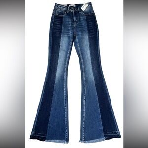 Flying Monkey women’s two-tone Flared Blue Jeans size 29